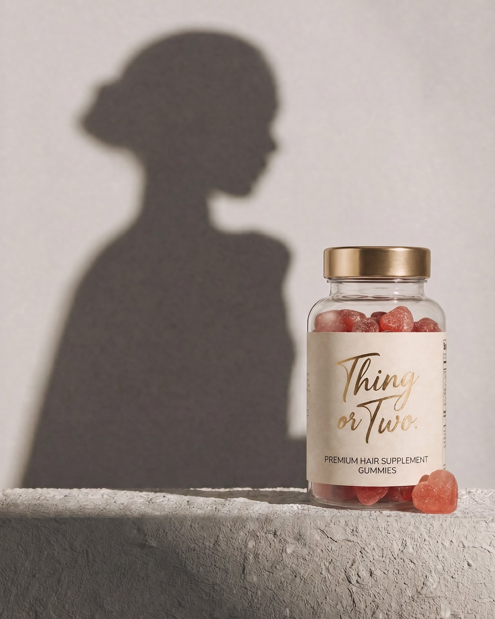 Thing or Two bottle with a silhouette shadow